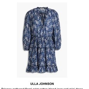Ulla Johnson Brienne blue floral mini dress